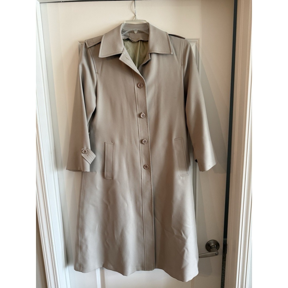 Vintage Clipper Mist Londontown Trench Coat Womens 12 Beige Rain Coat